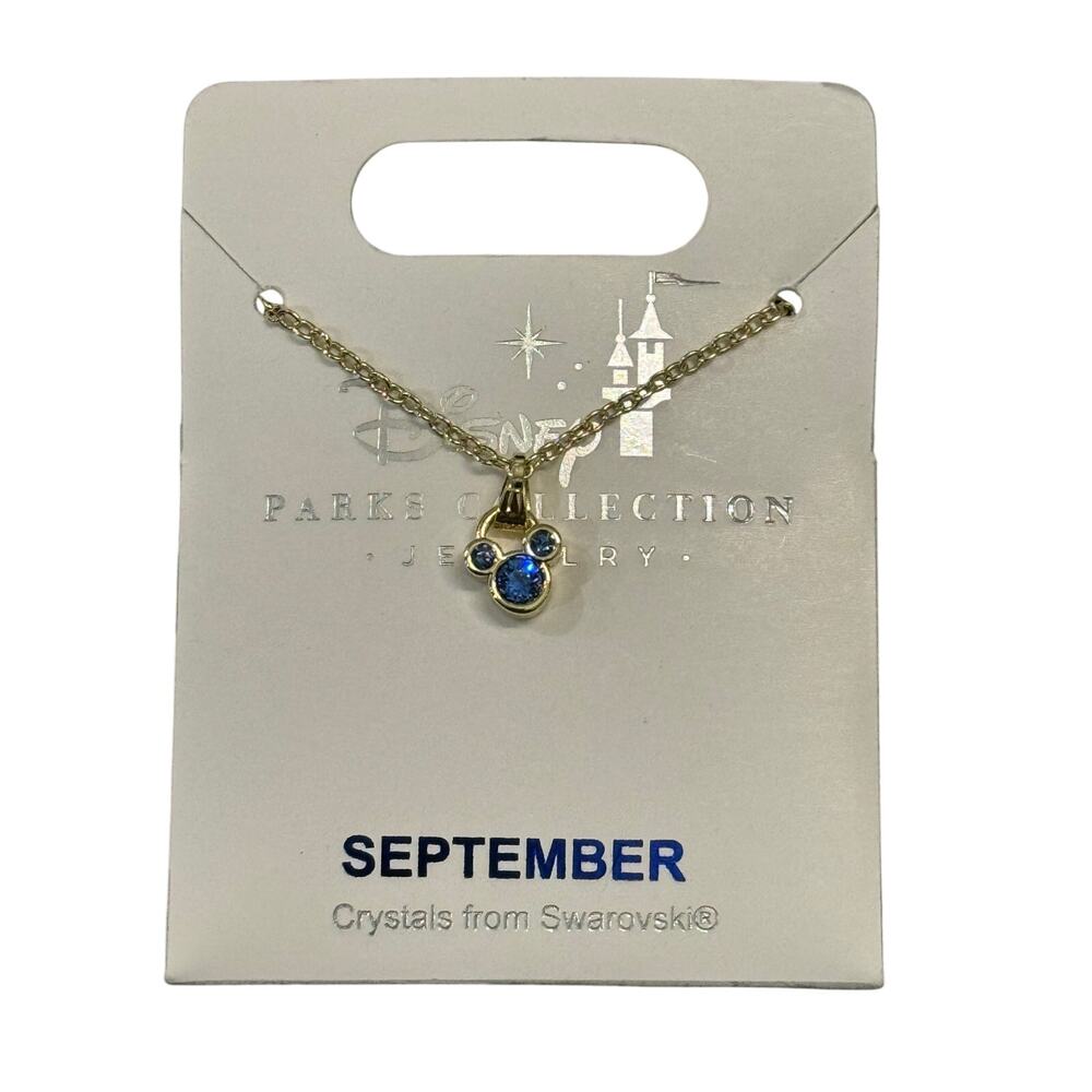 Swarovski Gold Mickey September Birthstone Necklace